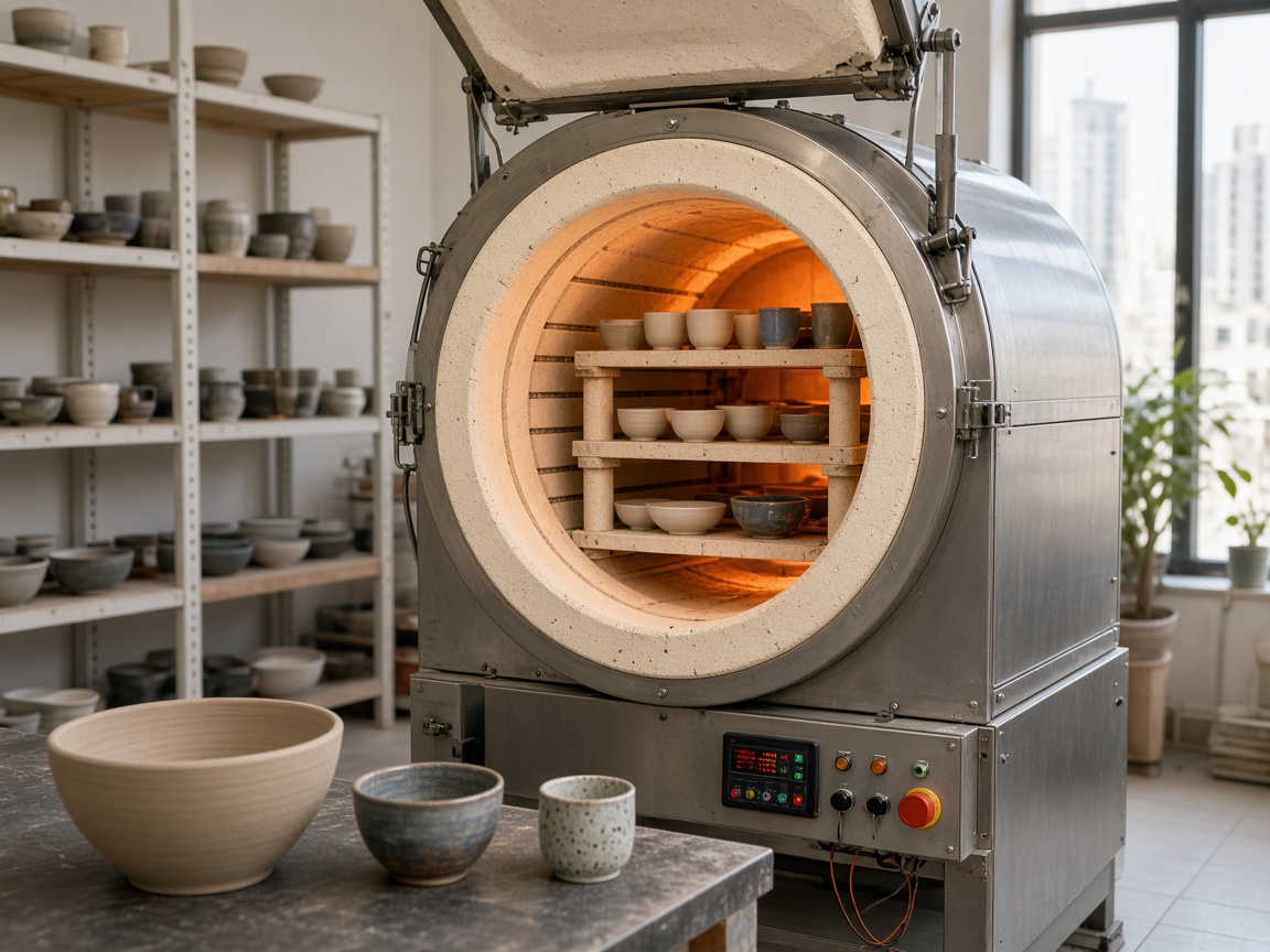 Kiln firing at Insercabra Atelier